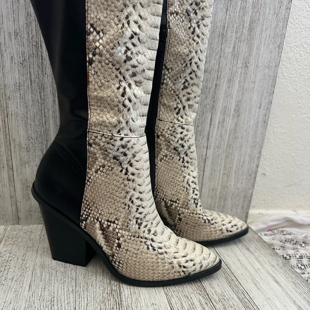 Dolce Vita Jethro Natural Snake knee high Boots
